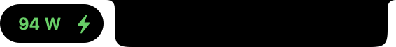 A bubble beside the notch showing 94 W coming in